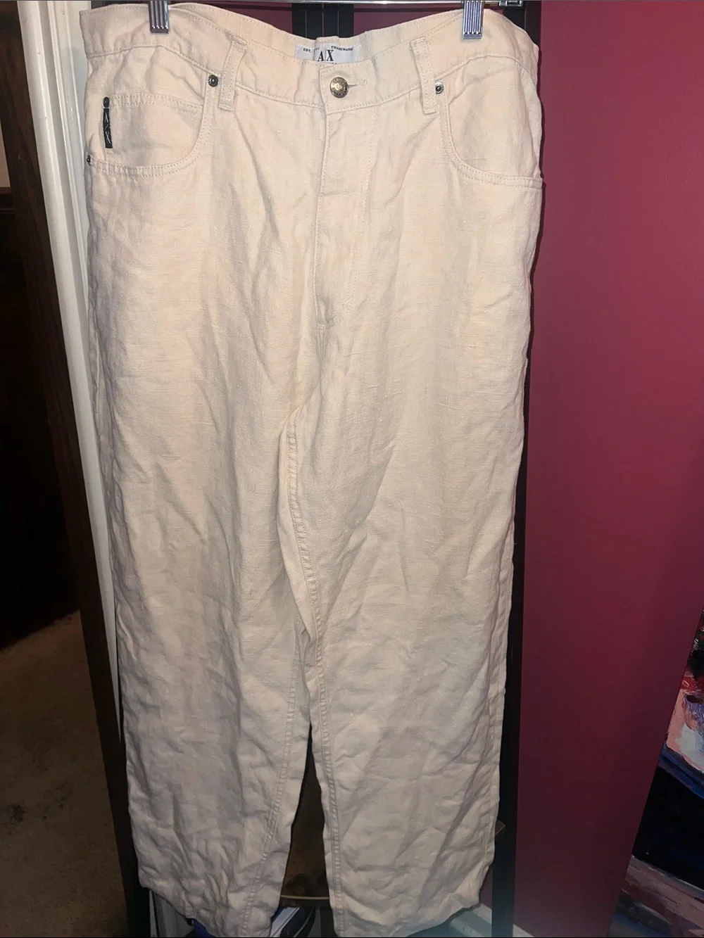 A/X Armani Exchange Men's Light Cream Cotton Chinos